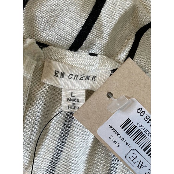 NWT En Creme Striped Sleeveless Stand By Romper L - Picture 3 of 10